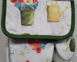 5pc Set:2 Pot holders,2 Microfiber Towels,1 Oven Mitt, GARDENING,FLOWERS... - £11.66 GBP