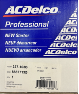 ACDelco 337-1036 Starter Motor 88877135 - $106.53 CAD