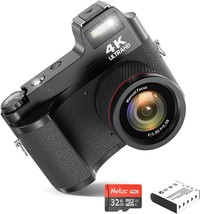 4K Digital Camera For Photography, 48Mp Vlogging Camera For Youtube With 32Gb Sd - $64.92