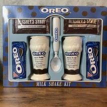 Oreo Cookie Ice Cream Sundae Dessert Milk Shake Glasses Kit for 2 with Scoop - £21.63 GBP