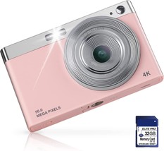 Digital Camera For Kids, Small Cameras For Teens, Portable Compact Camera, Pink - £38.57 GBP