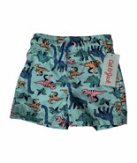 NEW Cat &amp; Jack Baby Boys Swim Trunks Shorts Blue Dinosaur Print 12 Month... - $12.86
