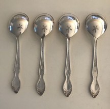 Lot of 4 Wm Rogers Intl Silver 1955 LADY DENSMORE Silver Plate 4 Soup Spoons Vtg - £14.69 GBP