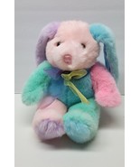 VINTAGE MAIN PASTEL COLOR BUNNY RABBIT PINK BLUE PURPLE STUFFED ANIMAL P... - £30.24 GBP