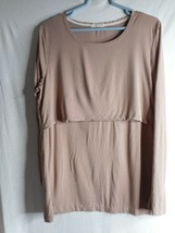 Taupe / Brown Maternity Sz XL Nursing long sleeve t-shirt - $208.52 MXN