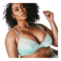 Savage X Fenty Women&#39;s Strap Up Lace Plunge Bra Mint Green Size 36D Sati... - $413.78 MXN