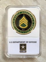 Us Army Rank Staff Serg EAN T E-6 Challenge Coin With Case-US Military Gift Coins - £11.84 GBP