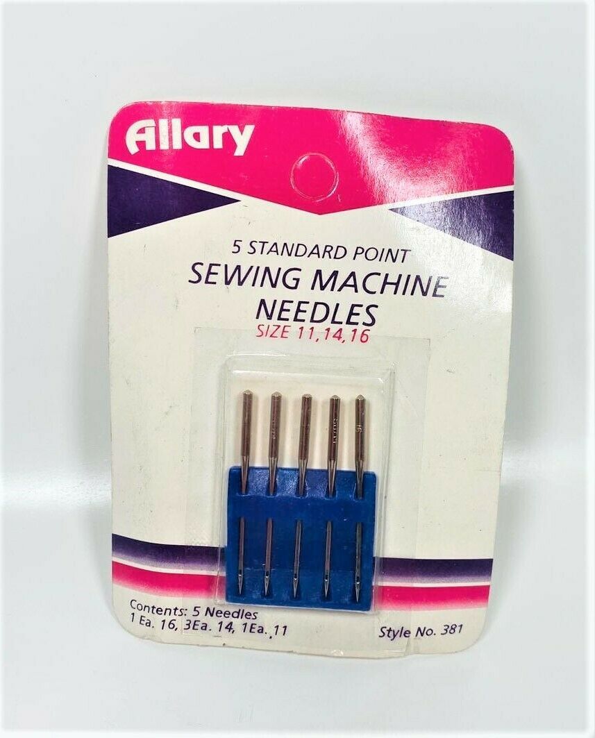 Allary Standard Point Sewing Machine Needles, Size 11, 14 , 16 - 5 Needles - $7.88