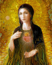 FRAMED CANVAS Art print giclee immaculate heart of Mary - £31.84 GBP+