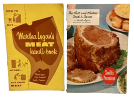 Swift&#39;s Premium Meat Martha Logan Meat Handi-Book &amp; Cook &#39;n Carve 1963 Lot of 2 - £14.22 GBP