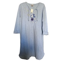 Disney Store Womens Nightgown Blue Large Knit Embroidered Mickey Pullove... - $22.70