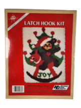 Vtg National Yarn Crafts Latch Hook Kit Rocking Horse Holiday Christmas 18x24 - £8.14 GBP