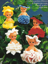 Crochet Pattern Bud Babies Cupid Dolls Fibre-Craft #FCM180 in 5 Fragrant Flowers - £1.63 GBP