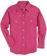 Wrangler Western Girls Size M Long Sleeve Two Flap Pockets Snap Shirt Pi... - $19.80