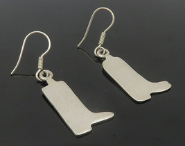 MEXICO 925 Sterling Silver - Vintage Shiny Cowboy Boot Dangle Earrings - EG5564 - £34.99 GBP