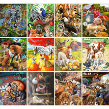 Animals Paint By Numbers Kit DIY Acrylic Oil Painting for Adults Beginne... - £13.45 GBP