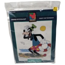 Goofy Cross Stitch 36011 Mickey Unlimited On The Beach 90s Disney Grandma - $21.78