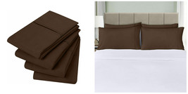4 Pack Microfiber Pillowcases Ultra Soft Pillowcover King Queen - Brown - P01 - £28.19 GBP