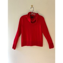 Talbots Sz M Red Pure Merino Wool Cowl Neck Sweater Pullover Stretch - €28,21 EUR