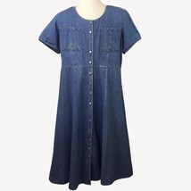 Venezia Jeans Womens Denim Blue Jean Dress Buttons Pockets Casual Spring Size 20 - £39.32 GBP