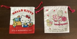 Lot 2 Sanrio Hello Kitty Marroncream Cloth Drawstring Bags NWOT - £11.76 GBP