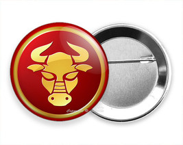 Taurus Zodiac Horoscope Astrology Sign Fish Symbol Pin Pinback Button Gift Idea - £10.03 GBP+