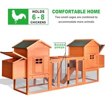 Outdoor Wooden Chicken Coop;  124&#39; Large Hen Cage Rabbit House;  Bunny Hutch wit - $635.50