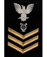 USN  RATING BADGE MU1 MUSICIAN PO1  E-6 GOLD ON BLACK MALE - €8,43 EUR