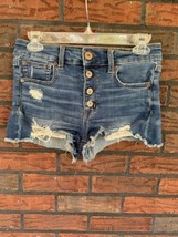 American Eagle Outfitters Sz 4 Super Stretch Cut Off Shorts Distressed B... - £14.94 GBP