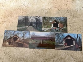 Lot Of 5 Vintage Covered Bridges Various Postcards Bucks County Pennsylvania - £5.44 GBP
