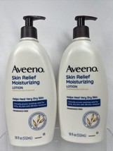 (2) Aveeno Relief Moisturizing Lotion Fragrance Free 18oz 6/24 COMBINE SHIP - $15.98