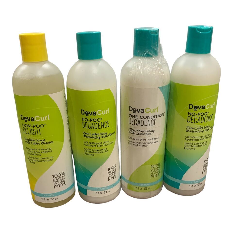 Devacurl (2) No Poo Cleanser, Low Poo Delight Cleanser, Decadence Condit... - $39.47
