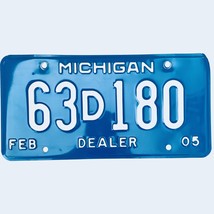 2005 United States Michigan Base Dealer License Plate 63D180 - $16.82