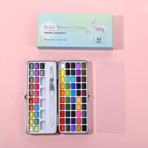 Solid Watercolors with Metallic Pearlescent Colors 72 pieces with 1 brush - £31.38 GBP