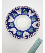 Vtg Sellmer Vieri Champage Chicken Plate Blues Reds And Pinks - $63.06 CAD