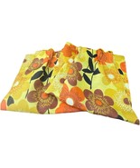Vintage 70s Flower Power Curtains Set 2 Retro Panels Yellow Orange Brown... - $860.46 MXN