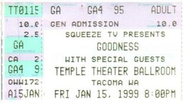 Vintage Goodness Ticket Stumpf Januar 15 1999 TACOMA Washington - £26.60 GBP