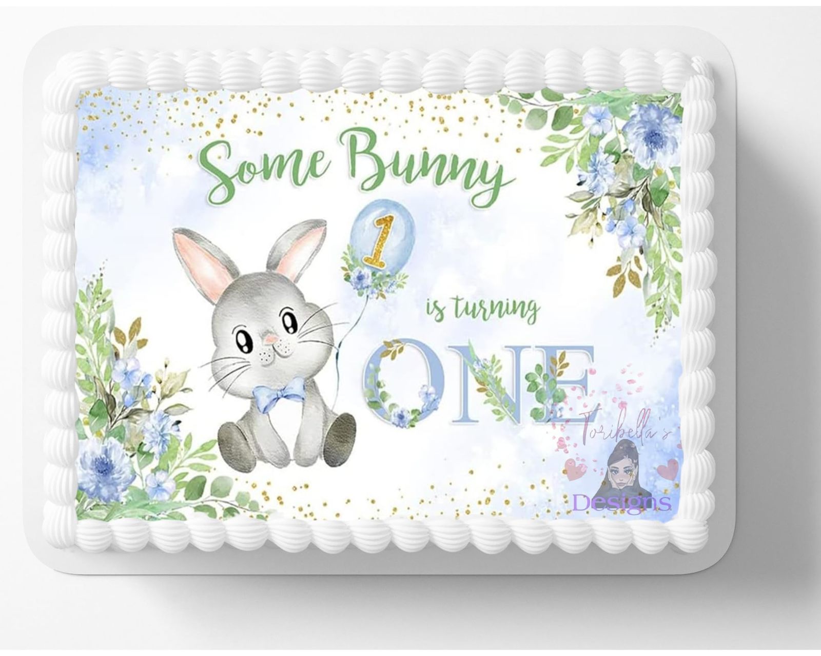 Some Bunny Is Turning One Edible Image 1st Birthday Cake Topper Baby ...