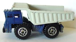 Matchbox 1989 Dump Truck Blue &amp; Gray Vintage 1:140 Scale Loose - £7.74 GBP