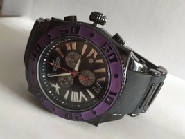AQUASWISS Chronograph SWISSport Swiss mens Watch black purple 50mm New - $269.94
