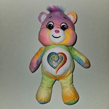 Togetherness Care Bear Plush 10&quot; Stuffed Toy Rainbow Heart Silver Glitte... - £9.30 GBP