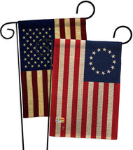 Betsy Ross Burlap - Impressions Decorative USA Vintage Applique Garden Flags Pac - £27.73 GBP