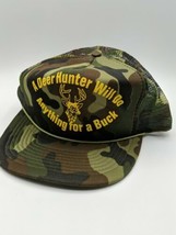 Vintage &quot;A Deer Hunter Will Do Anything For A Buck&quot; Mesh Snapback Trucke... - £7.46 GBP