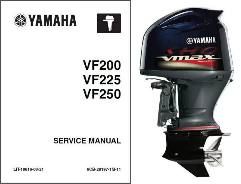 Yamaha VF200 VF225 VF250 SHO VMax Outboard Motor Service Manual CD - 200 225 250 - $12.99