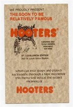 Hooters Menu St Louis Union Station St Louis Missouri  - £17.13 GBP