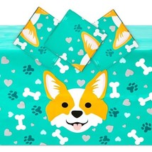 Corgi Tablecloth For Dog Birthday Party (Green 54 X 108 Inches 3 Pack) - £17.62 GBP