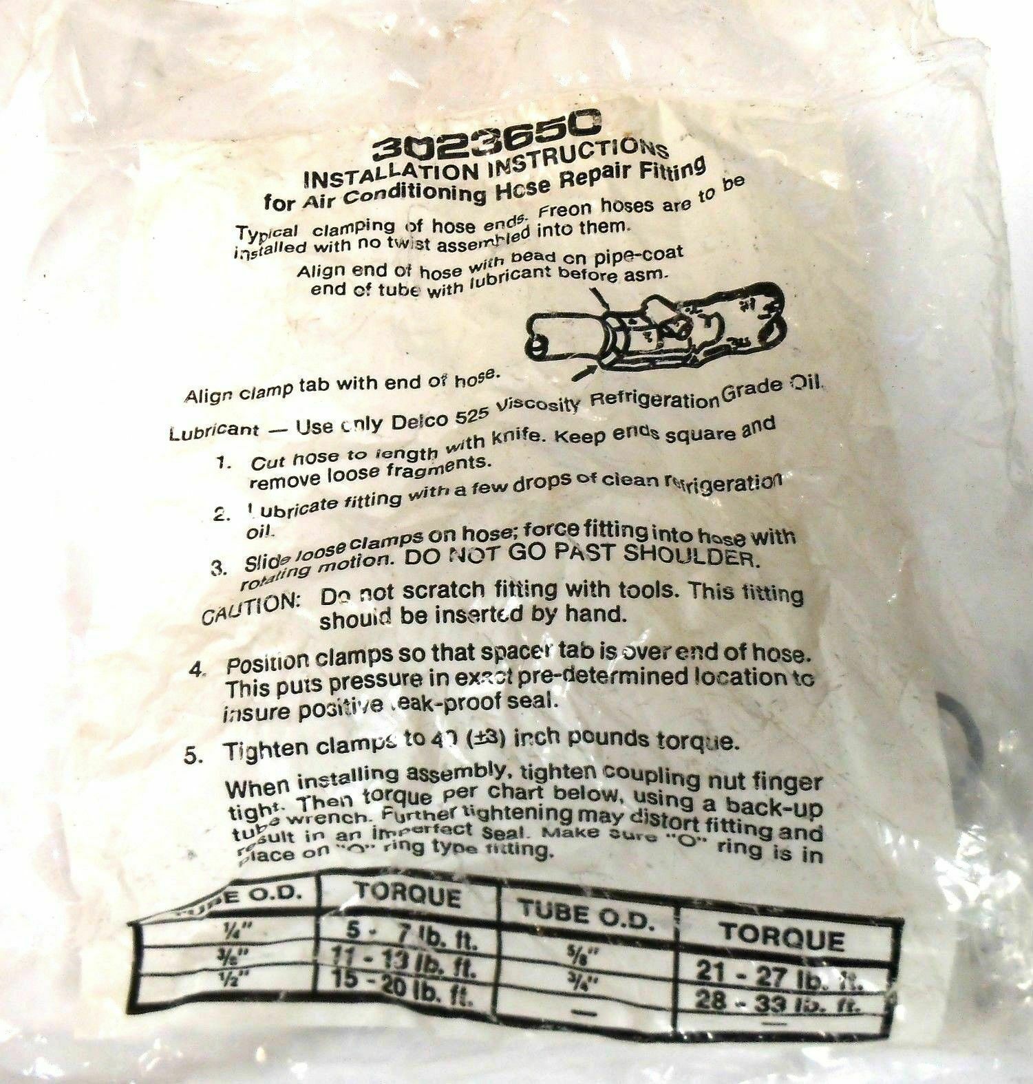 NOS Delco 15-3262 12307011 3023650 AC Hose Repair Fitting - $33.11
