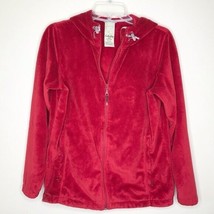 Cabelas Red Fleece Zip Up Hooded Jacket Sz Medium - £21.36 GBP