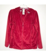 Cabelas Red Fleece Zip Up Hooded Jacket Sz Medium - £21.30 GBP