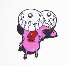 Courage the Cowardly Dog TV with Eyes Bulging Out Figure Metal Enamel Pin NEW - £6.20 GBP